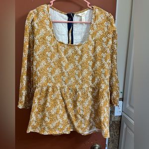 Matilda Jane Babydoll yellow shirt Excellent Condition XL